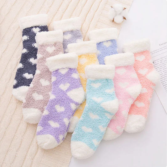 Fluffy Heart Socks