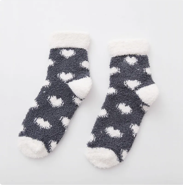Fluffy Heart Socks