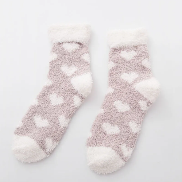 Fluffy Heart Socks