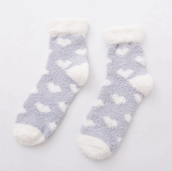 Fluffy Heart Socks