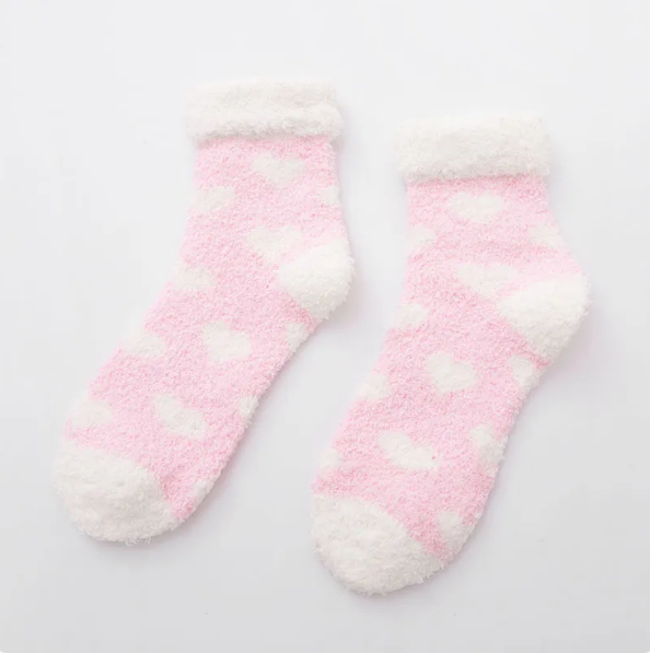 Fluffy Heart Socks
