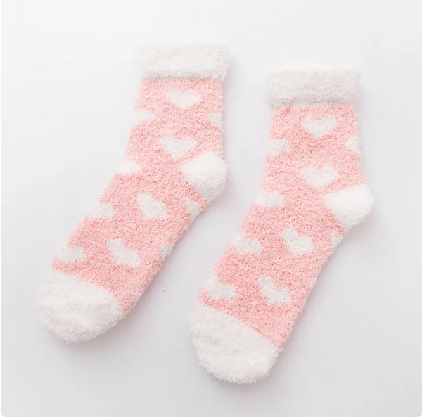Fluffy Heart Socks