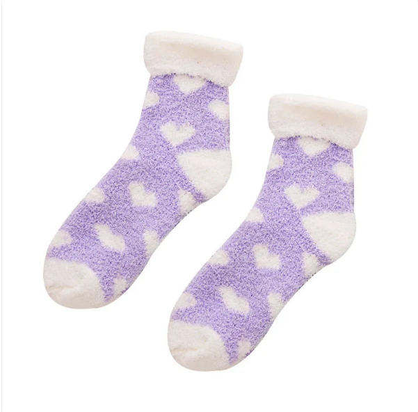 Fluffy Heart Socks